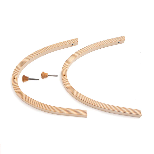 small u-stand with wooden handles and socket, 28 cm tall